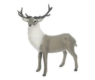 Szarvas figura, szürke/fehér, 24x9x25 cm