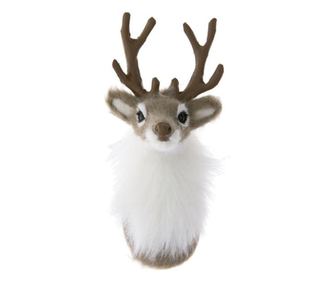 Szarvasfej figura, szürke/fehér, 9,5x5x7 cm