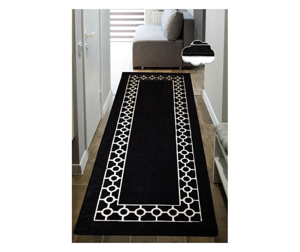 Covor Chilai, Bague, 80x300 cm, negru