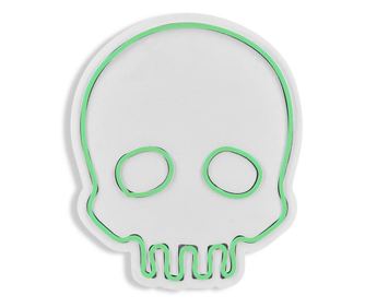 Stenska dekoracija z LED sijalko Skull