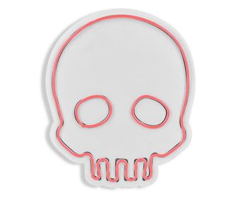 Stenska dekoracija z LED sijalko Skull