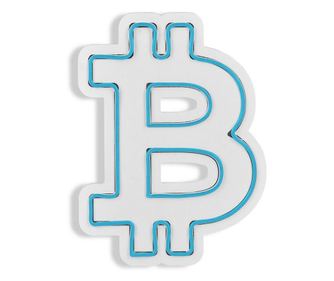 Stenska dekoracija z LED sijalko Bitcoin