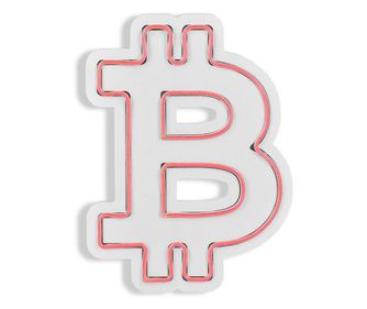 Stenska dekoracija z LED sijalko Bitcoin