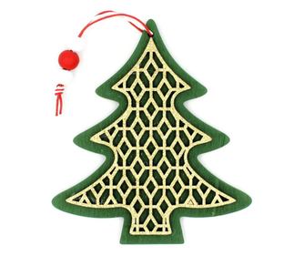 Karácsonyi dekoráció zöld és arany fenyőfa