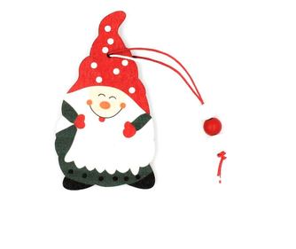 Karácsonyi manó dísz kinyújtott nyelvvel