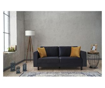 Canapea 2 locuri Balcab Home, Kale velvet, gri antracit, 180x91x83 cm