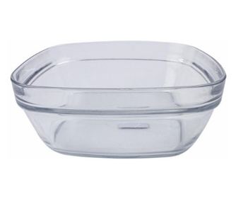 Négyzet alakú üvegtál, 20 cm, AZHOME