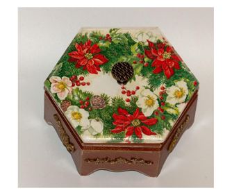 Cutie handmade Craciun14x14x7,5 cm