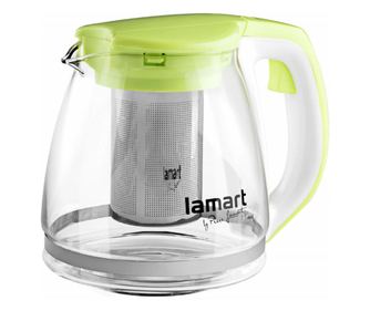 Ceainic din sticla cu sita din inox Lamart, capacitate 1100 ml, verde