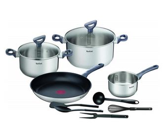 Set de oale din inox Tefal Daily Cook G713SB45, 11 piese, inductie, interior gradat