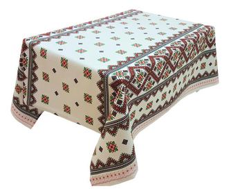 Fata de masa pentru 4 persoane, traditional rosu si verde, bumbac 100%, 150x150 cm, multicolor Sofi 150 x 150