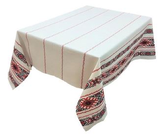 Fata de masa pentru 6 persoane, traditional rosu si negru, bumbac 100%, 180x150 cm, multicolor Sofi 180 x 150
