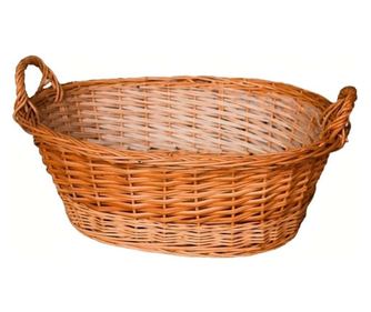 Cos oval brutarie din rachita natur  80x55x20