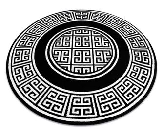 Modern GLOSS szőnyeg kör 6776 85 elegáns, keret, görög fekete / elefántcsont kerék 200 cm κύκλος 200 cm