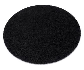 Szőnyeg SOFFI kör shaggy 5cm fekete kerék 120 cm