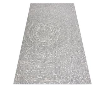 Koberec FLAT SISAL 48832637 Kruhy, tečky šedá / krém 160x230 cm  160x230 cm