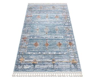 Covor modern BELLE BF13C albastru si bej Franjuri 120x170 cm  120x170 cm