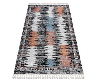 Moderní koberec BELLE BR23A černý / růžový - střapce 200x290 cm  200x290 cm