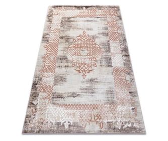 Koberec CORE W9797 Rám, růžice - strukturální dvě úrovně rouna, béžový / růžový 120x170 cm  120x170 cm