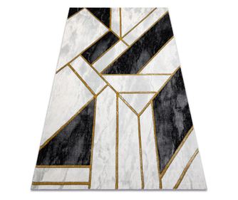 изключителен EMERALD килим 1015 блясък, мрамор, геометричен черен / злато 180x270 cm  180x270 см