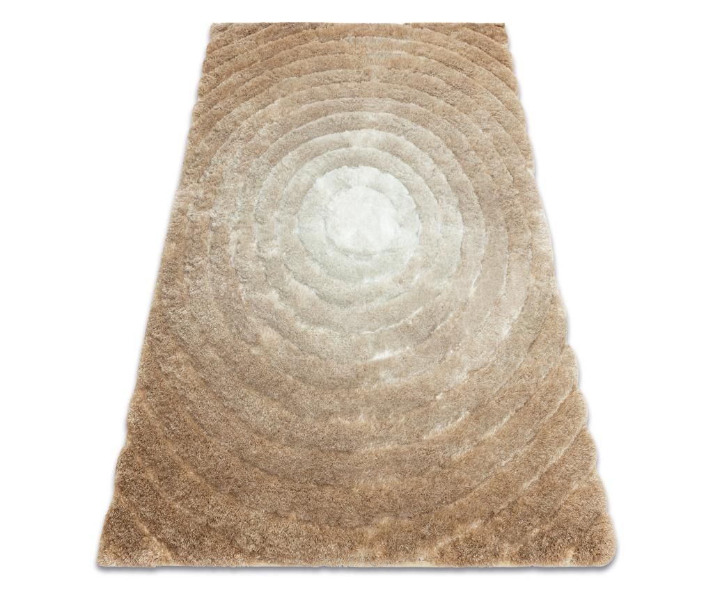 Covor FLIM 008-B1 modern shaggy, cercuri - structural bej 120x160 cm  120x160 cm