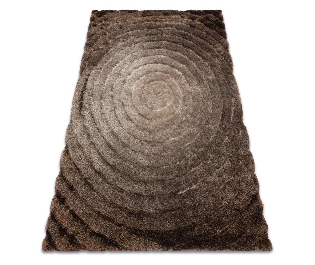 Shaggy Rug FLIM 008-B7 Modern, Circles - Structural, Brown 120x160 cm