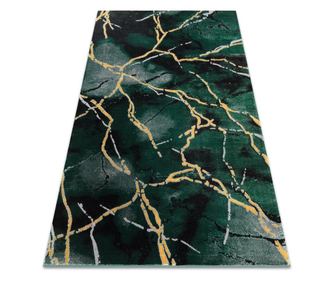 Koberec EMERALD výhradní 1018 glamour, stylový mramor lahvově zelená / zlato 120x170 cm  120x170 cm