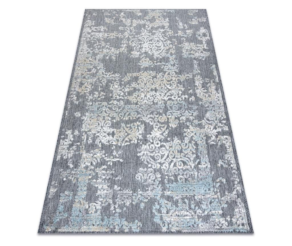  Szőnyeg Structural SOLE D3812 Dísz lapos szövött szürke / bézs 80x250 cm 80x250 cm