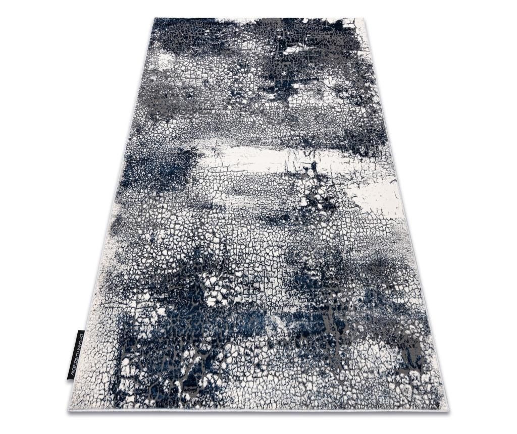 Covor DE LUXE modern 528 Abstractiune - structural crema / albastru inchis 140x190 cm  140x190 cm