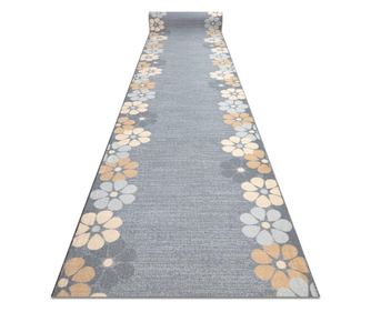 Пътеки противоплъзгаща основа MARGARETKA цвете, дъвка сив 67 cm 67x620 cm  67x620 см