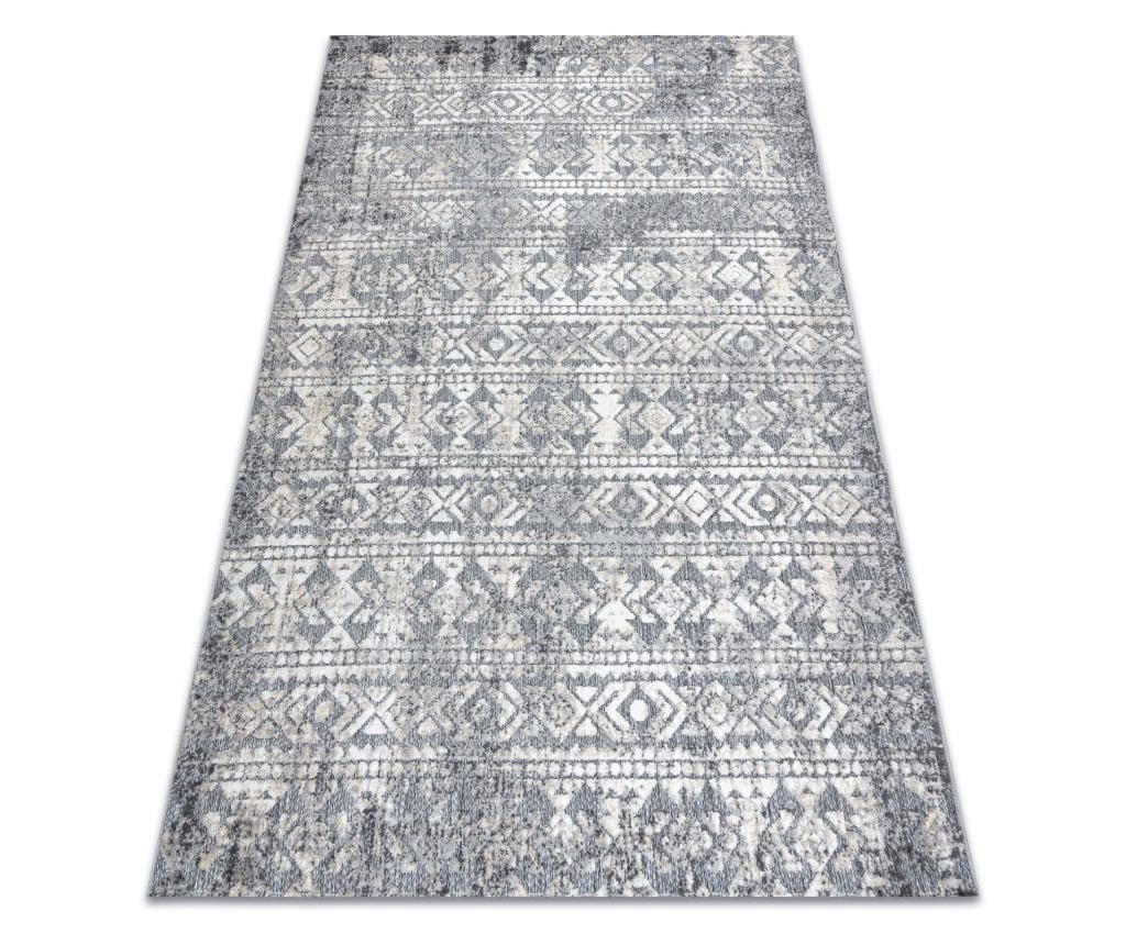 Covor Structural SOLE D3732 Aztec, caro - tesute plate gri / bej 200x290 cm  200x290 cm