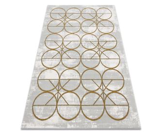 изключителен EMERALD килим 1010 блясък, кръгове сметана / злато 160x220 cm  160x220 см