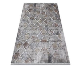 модерен LUCE 75 килим Mароканска детелина vintage - structural сив / горчица 154x220 cm  154x220 см