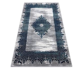 Koberec CORE W9797 Rám, růžice - strukturální dvě úrovně rouna, modrý / šedý 120x170 cm  120x170 cm
