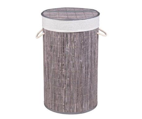Košara za rublje s poklopcem Bamboo Grey White