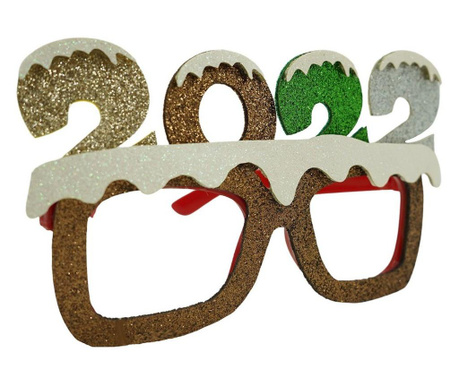 Ochelari petrecere de Revelion, 2022, Maro, din Plastic si Poliester, Flippy