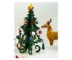 Decoratiune Craciun, Brad, Verde, 6 cavitati cu ornamente, 12 cm x 20 cm, Lemn, Flippy