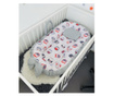 Гнездо за бебе Капинката, луксозно, сиви бухали, 90х50 90х50