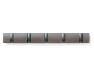 Flip 5 fali fa fogas kihajtható fém akasztókkal szürke, ón