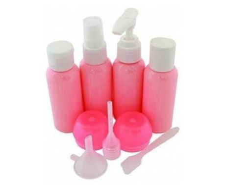 Set 6 recipiente cosmetice din plastic Roz