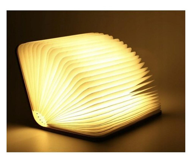 Lampa LED in forma de carte, aspect de lemn, bej