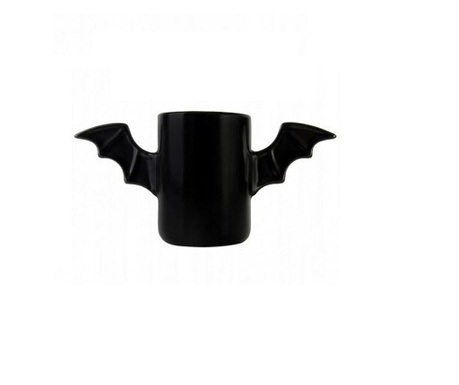 Cana ceramica 3D, model Batman, 200 ml, Gonga® Negru