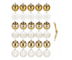 Set globuri de Craciun cu modele de sarbatori, 30 bucati, 7cm, alb auriu