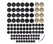 Set globuri de Craciun Sersimo, 100 bucati, 3-6cm, negru auriu