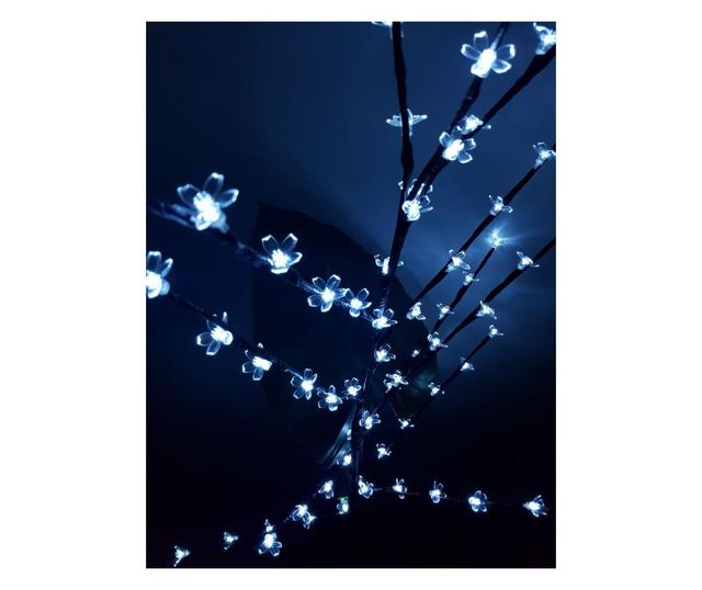 Decoratiune Luminoasa Crenguta cu Baterii 72 LED -uri Flori Alb Rece