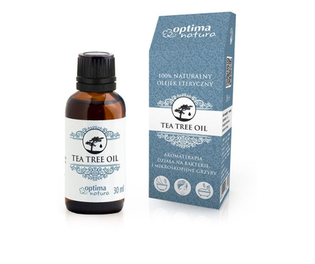 Ulei esential de tea tree (arbore de ceai), optima natura, 30 ml, pentru infectii fungice, acnee, negi  4.7 x 3.5 x 12 cm