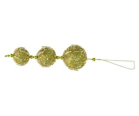 Ornamente aurii cu glitter 16 cm