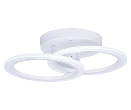 Lustra LED 2 Cercuri Cu Telecomanda ,Lumina Calda/Neutru/Rece ,intensitate reglabila,Alb