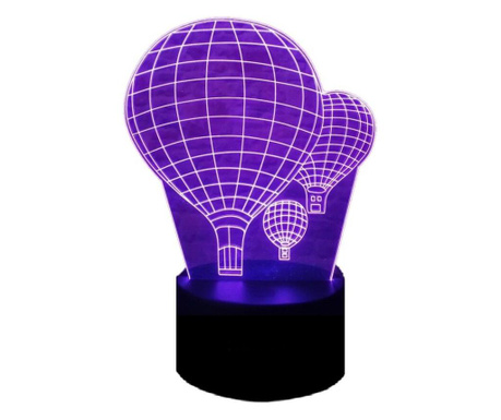 Lampa De Veghe 3D LED, Baloane, 7 Culori, Lumina Ambientala, Alimentare USB cu Incarcator priza si/sau 3 baterii AA