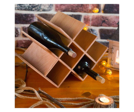 Suport pentru sticle de vin Forsberg, lemn de carpen, 41x22x27 cm, bej